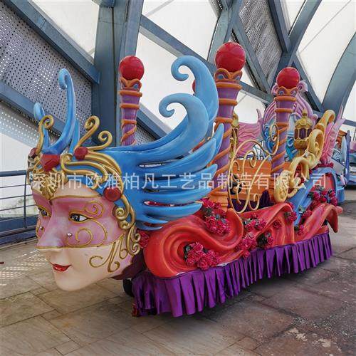 美陈巡游车商业街玻璃钢售卖车移动售票车售货车小吃车植物花车