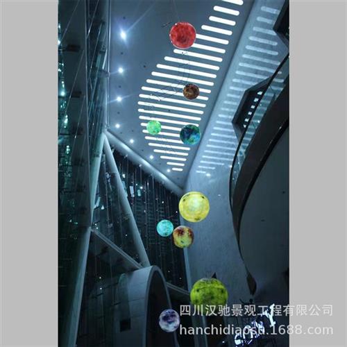 玻钢树脂厂家供应透光透明玻璃钢圆球地球月球商场美陈广场摆件