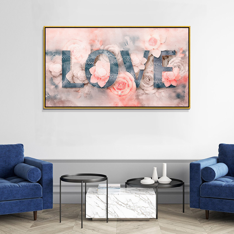 简约现代客厅装饰画卧室情侣love卡通动漫墙壁画家用床头沙发挂画