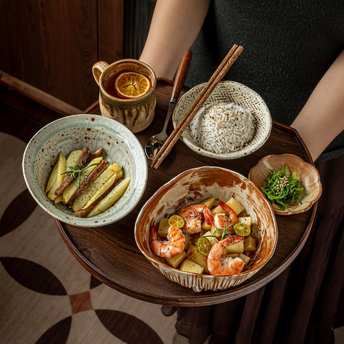 吉田成器一人食套装碗碟杯组合