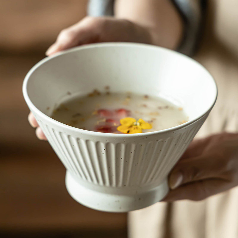 日式创意通用纯色斗笠碗米饭碗高颜值沙拉碗汤碗家用陶瓷小碗餐具,餐饮具,碗,淘宝优惠券,粉丝福利购,淘宝优惠卷