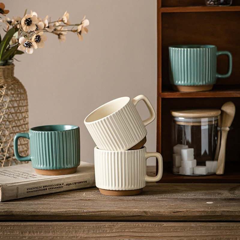陶瓷马克杯高级感水杯咖啡杯办公室ins风茶杯叠叠杯家用早餐杯,餐饮具,马克杯,淘宝优惠券,粉丝福利购,淘宝优惠卷