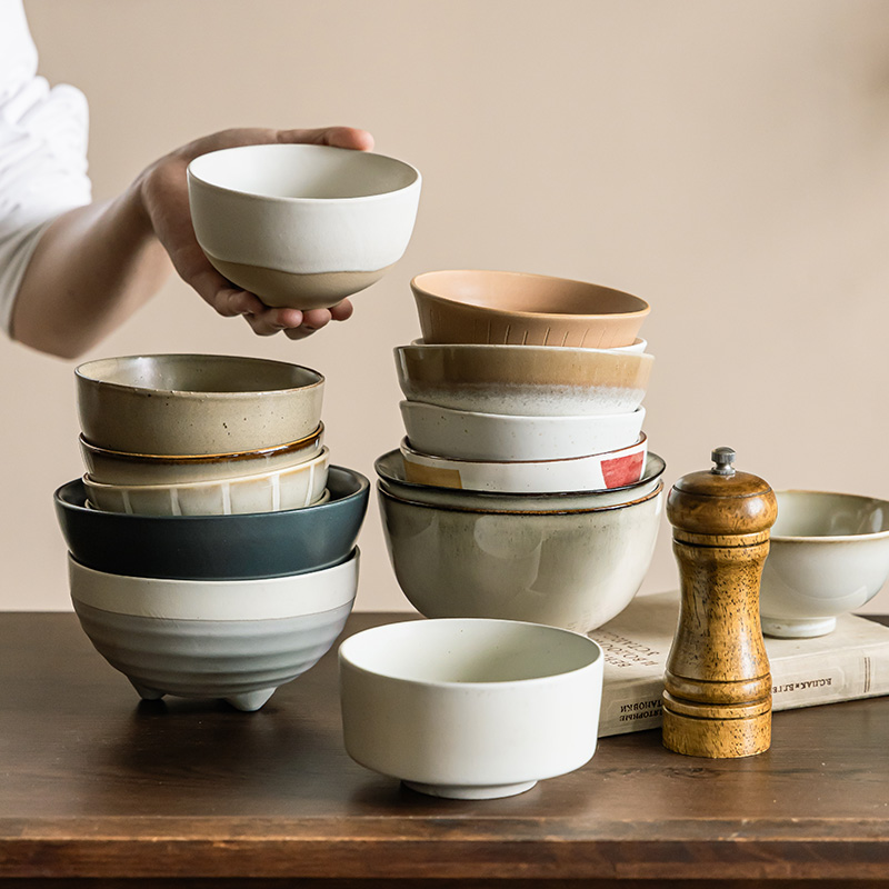 古朴风4-6英寸陶瓷饭碗大合集