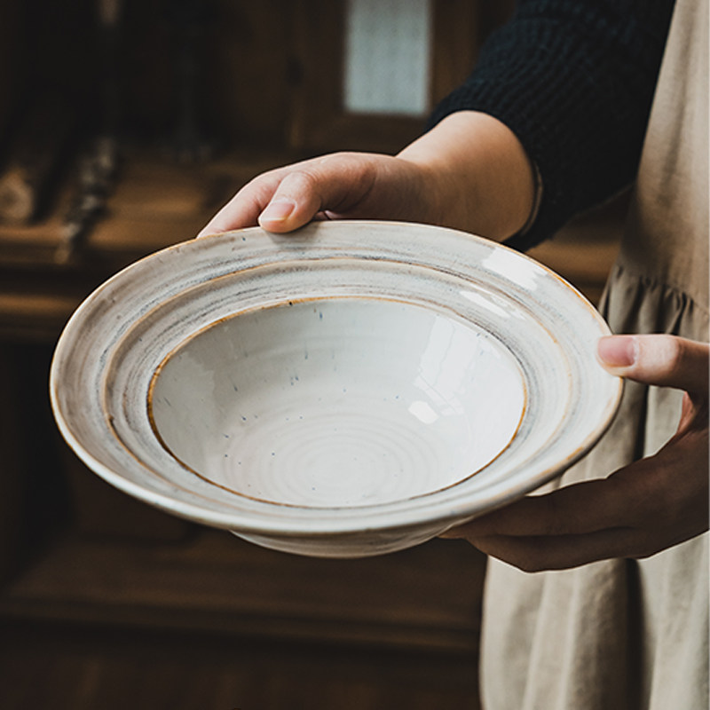 草帽碗漂亮高颜值陶瓷沙拉碗意面西餐糖水碗日式陶瓷微波炉专用碗