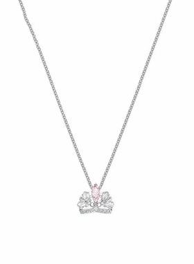 大皇冠玫瑰金白金吊坠项链锁骨女项链网红同款镶嵌施华洛水钻
