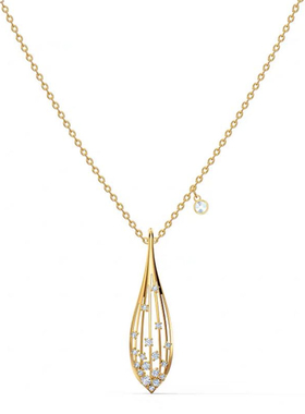 橄榄叶镶嵌水钻吊坠项链网红同款