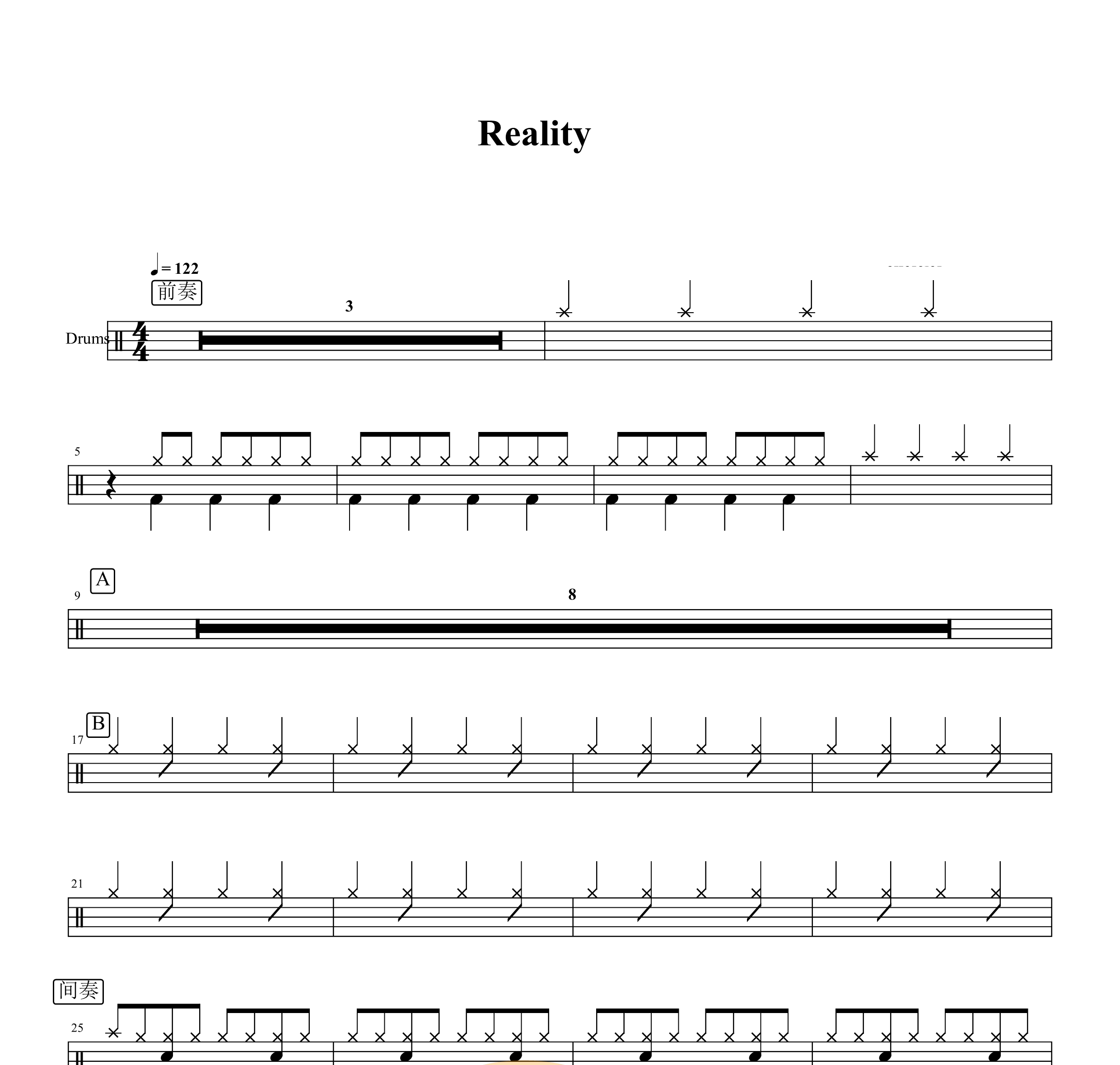 Janieck Devy — Reality   无鼓伴奏 动态谱 爵士鼓架子鼓