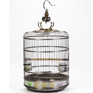 新款天寿不锈钢鸟笼梅兰鹦鹉笼子大号小号虎皮玄凤八哥鹩哥画眉笼