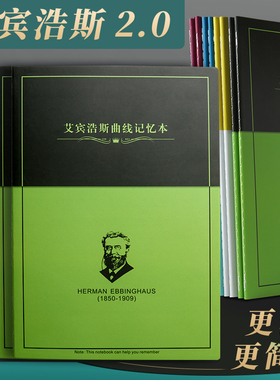 艾宾浩斯记忆曲线笔记本复习计划表遗忘曲线单词本学习考研笔记本子自律打卡表格背诵记录卡复习日程本记忆本