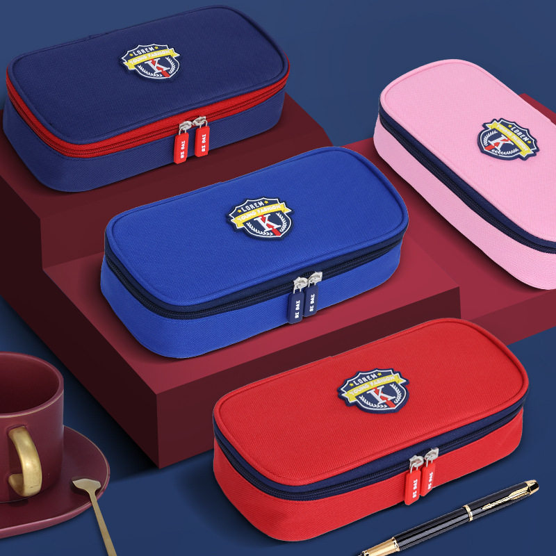 笔袋男孩子小学生文具盒2026新款男孩款女童一年级文具袋收纳袋铅笔盒大容量英伦风初中学生用帆布简约高颜值