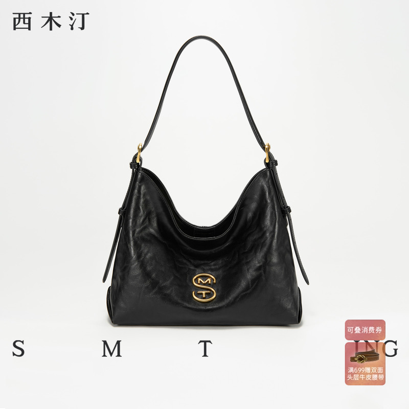 西木汀狂想日记 牛皮托特包女新款女士包包通勤包腋下hobo单肩包