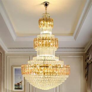 复式 楼大吊灯别墅客厅水晶灯简约现代楼中楼中空酒店工程豪华灯具