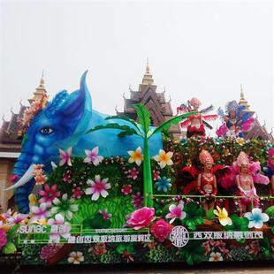 自贡大型户外巡游彩船春节公园灯会展览节日活动互动花车制作厂家