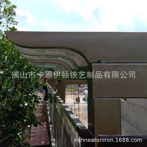 景观钢结构不锈钢大门楼铁艺格栅铝合金廊架屏风厂家施工和安装