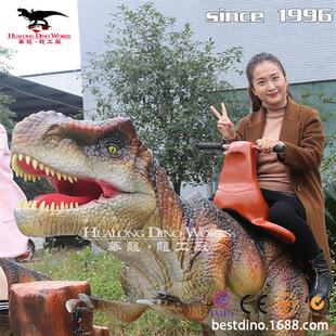 仿真骑乘霸王龙电动商场坐骑恐龙吸引小朋友骑乘恐龙彩车仿真恐龙