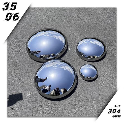 圆形不锈钢镜面水滴鹅卵石雕塑墙面水池景观软装饰售楼处落地摆件