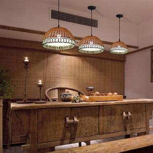 日式 田园民宿榻榻米藤艺吊灯 吊灯餐厅吧台卧室书房茶室藤编灯中式