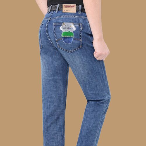 官方正品Texwood/苹果牛仔裤男春夏薄直筒纯棉中高腰德士活男裤子