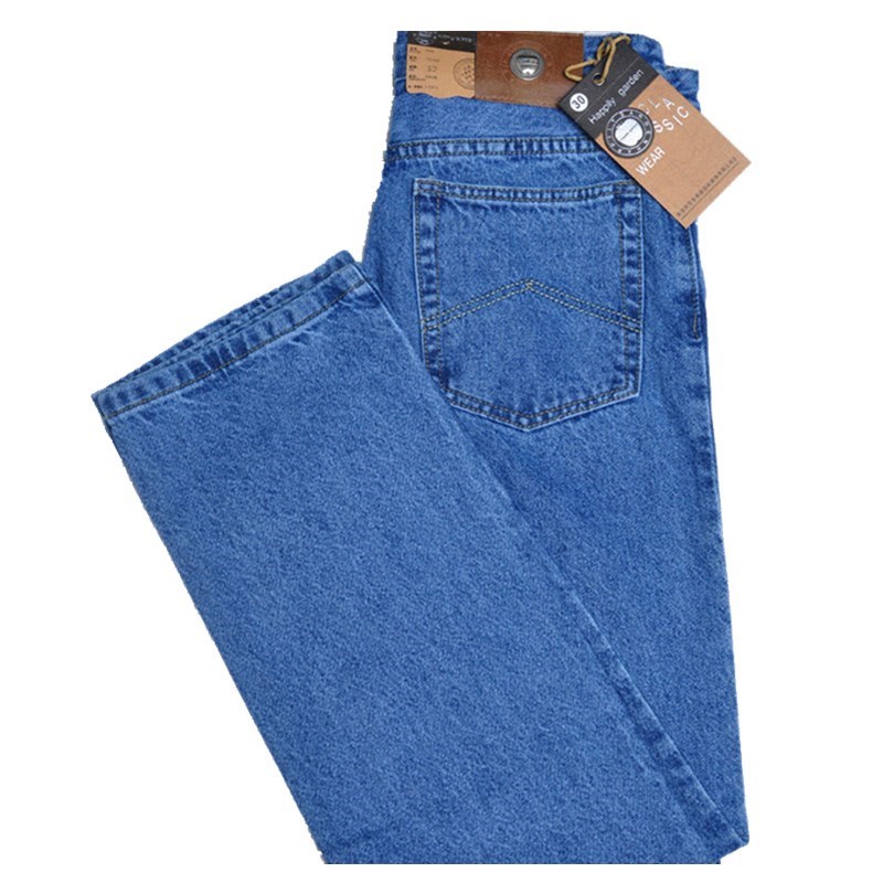 新款苹果牛仔裤男宽松直筒水洗大