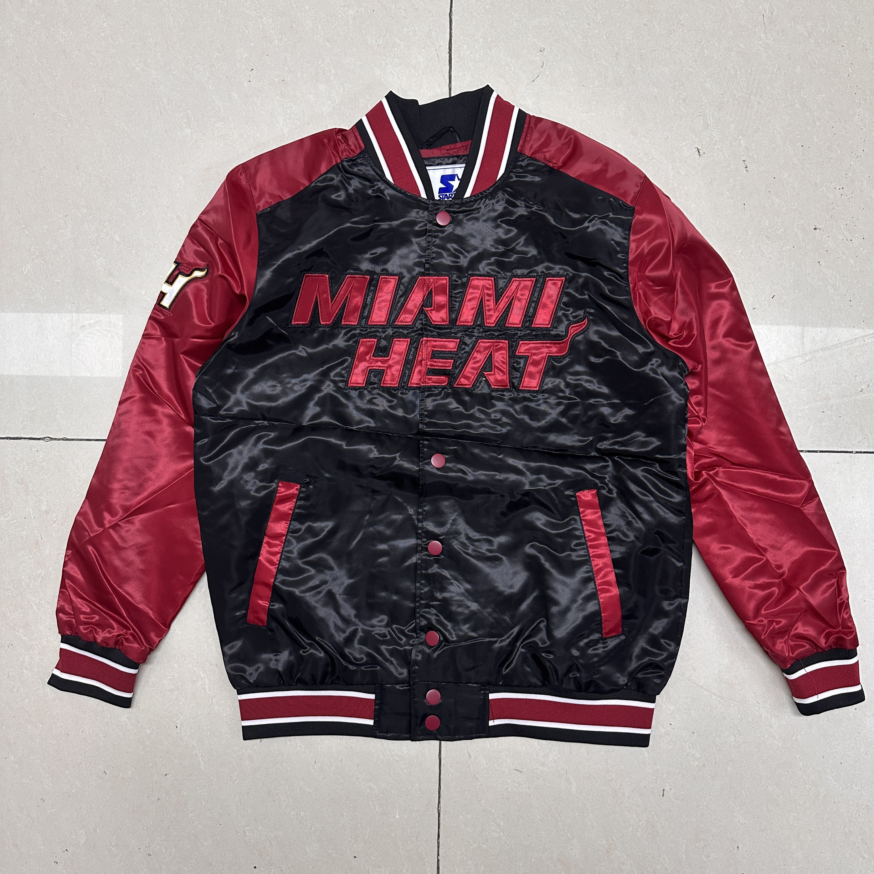 thumbnail for Vintage American retro Starter Team Five Major Leagues Rare Early Years Embroider Baseball jacket Outwear