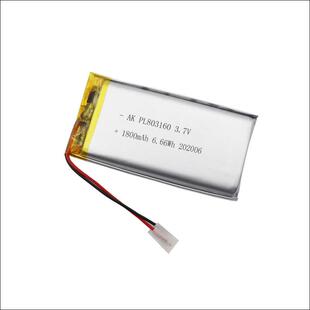 现货803160锂电池1800毫安足容护眼仪飞行器聚合物锂电池3.7V