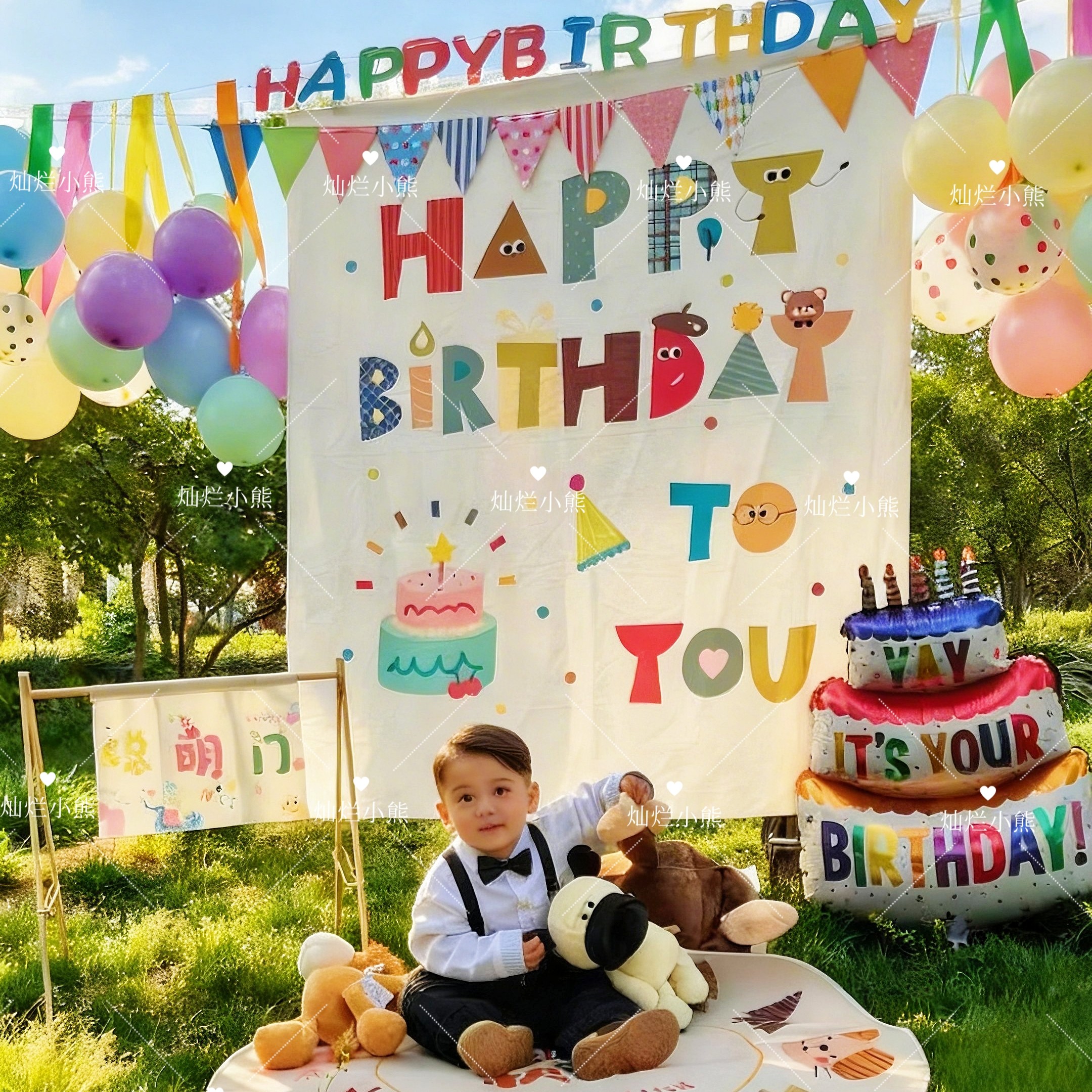 加厚字母ins风生日挂布拍照道具