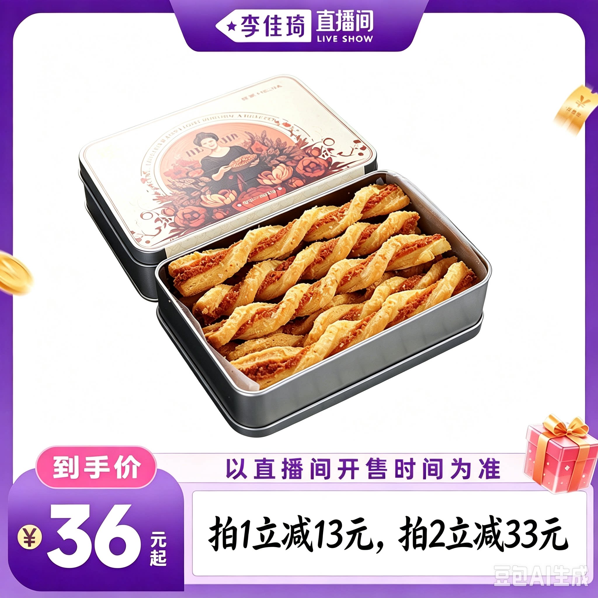 【李佳琦直播间时尚节】荷家 椰子酥条 西式糕点下午茶女生甜品