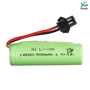 14500锂电池充电3.7V 500mAh玩具车翻斗攀爬车船模锂电池带保护板
