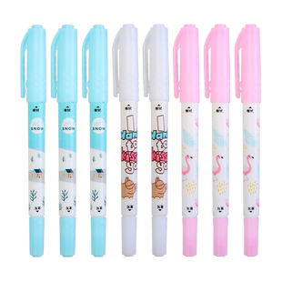 传人3583消字笔魔笔复写笔小学生用双头魔擦纯蓝可爱消字复写笔一头可擦一头复写可擦钢笔的大容量可换囊批发