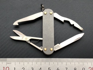 58mm瑞士军刀0.6363逍遥派改钛合金隔板夹板锉刀改钩刀