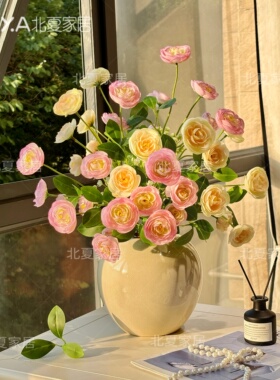 ins泡芙小露莲仿真花摆件