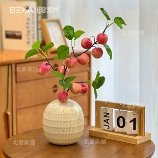 小苹果仿真花客厅摆设干花花瓶装饰花艺摆件家居软装发财果