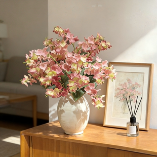 锦绣芳华绣球粉蝶花花客厅卧室餐桌插花摆件客厅电视柜绢花摆件