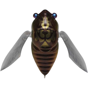 日本进口MEGABASS水面蝉SIGLETT昆虫知了 翘嘴草黑鱼鲈鱼路亚假饵