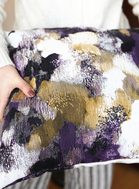 『紫色印象』抱枕沙发客厅北欧简约腰枕办公室靠垫长条形腰靠枕