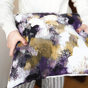 『紫色印象』抱枕沙发客厅北欧简约腰枕办公室靠垫长条形腰靠枕