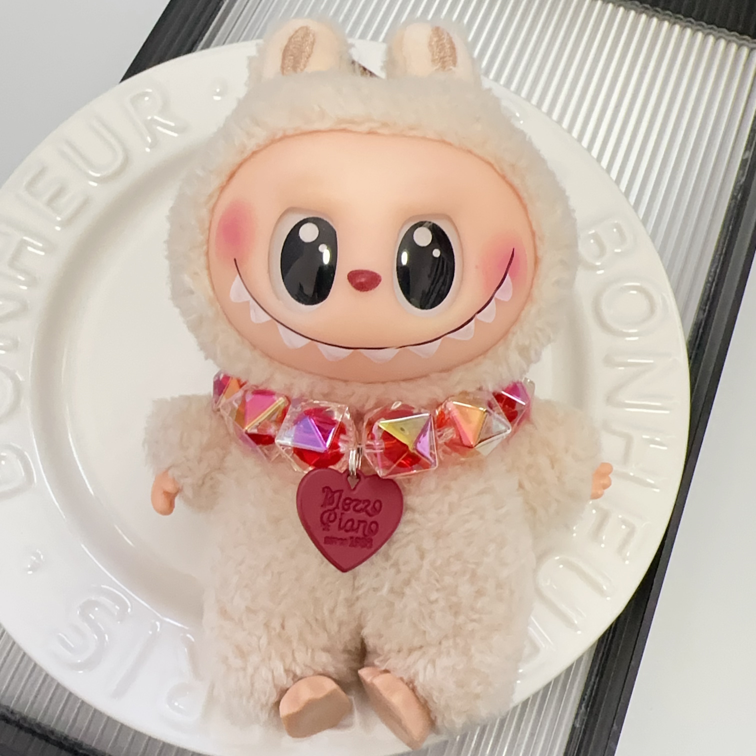 拉布布项链配饰仿珍珠labubu搪胶盲盒17cm一代二代三代配件饰品