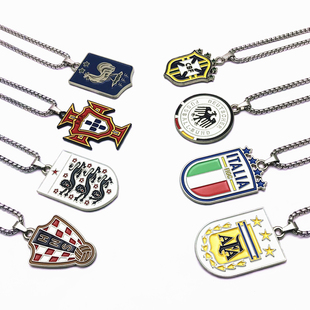 阿根廷梅西葡萄牙C罗英格兰法国德国世界杯国家队项链踢足球礼物