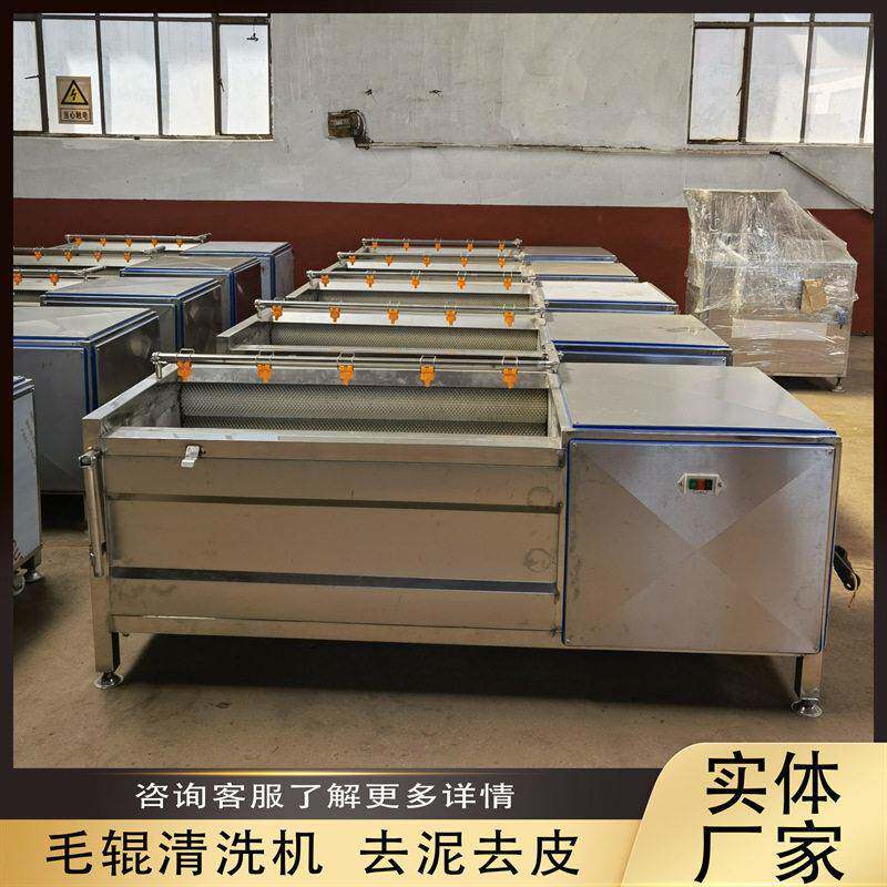 304不锈钢毛辊清洗机毛刷去皮机适用于萝卜去皮土豆去泥海鲜去杂