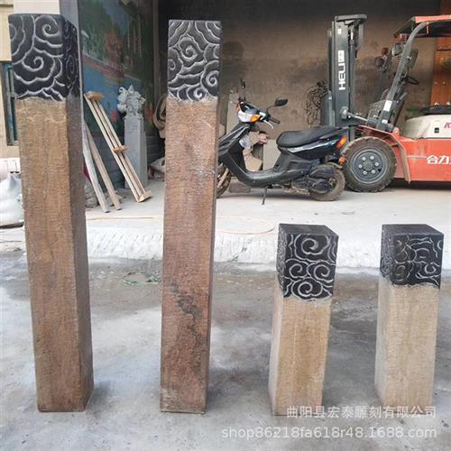 青石仿古石雕拴马桩做旧狮子拴马柱酒店寺庙门口装饰摆件