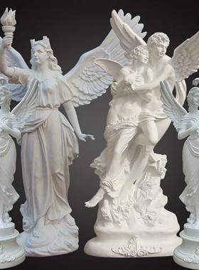 爱神翅膀情侣雕像四季光明天使雕塑大型玻璃钢人物艺术品装饰摆件