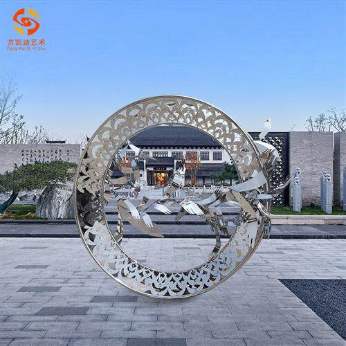 厂家出品不锈钢金属圆环飞鸟摆件景观雕塑酒店别墅房地产装饰现货