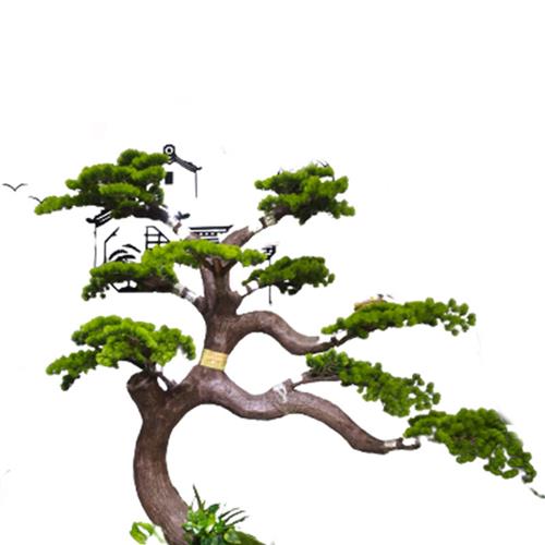 仿真绿植松树新中式造型玄关盆景摄影道具办公室装饰摆件迎客松