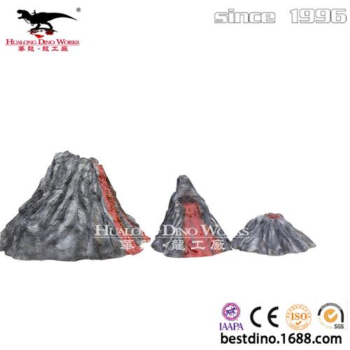 商场美陈仿真仿真火山展厅装饰玻璃钢火山雕塑摆件工厂制作出品