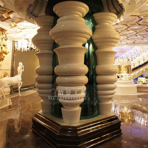 酒店大堂商场会所KTV餐厅玻璃钢造型柱异形罗马柱厂家FRP