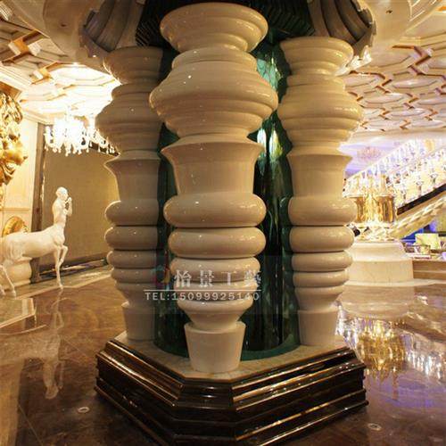 酒店大堂商场会所KTV餐厅玻璃钢造型柱异形罗马柱厂家FRP