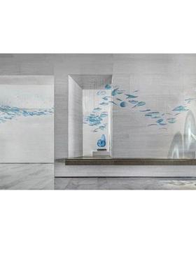 后现代蓝色玻璃吊灯展台装饰样板房间设计师休息室挂饰艺术成列馆