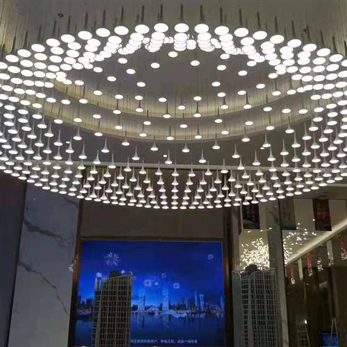 中式售楼部酒店大堂亚克力房子造型大吊灯