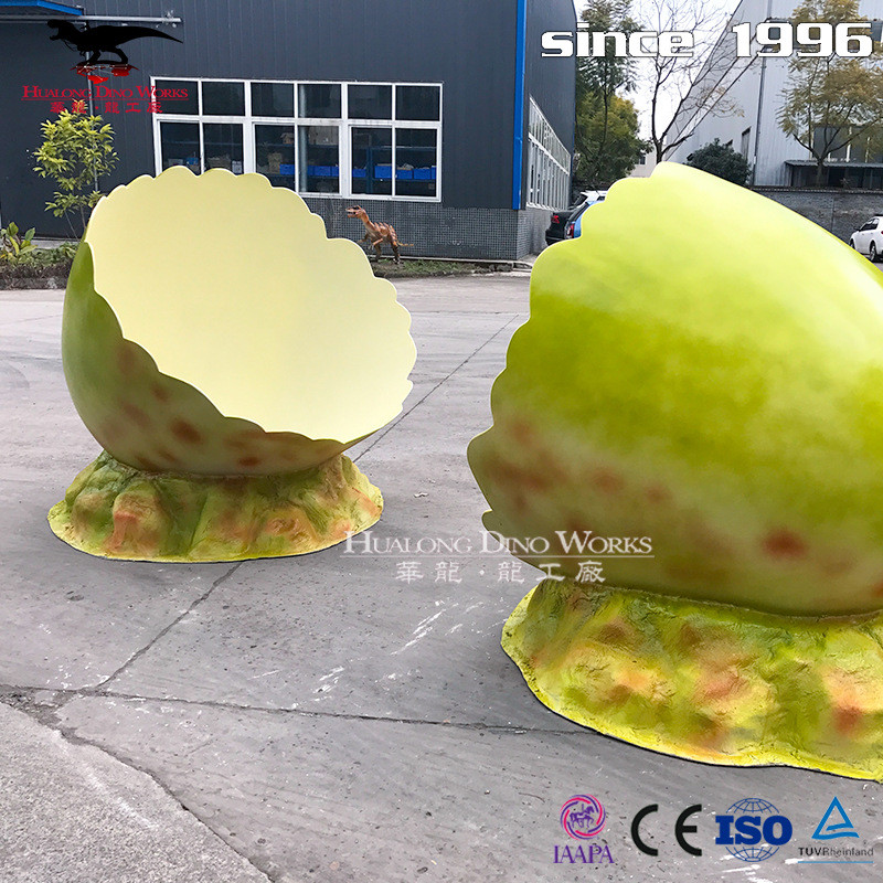 仿真恐龙蛋壳座椅公园景区景观雕塑休闲椅网红拍照打卡基地