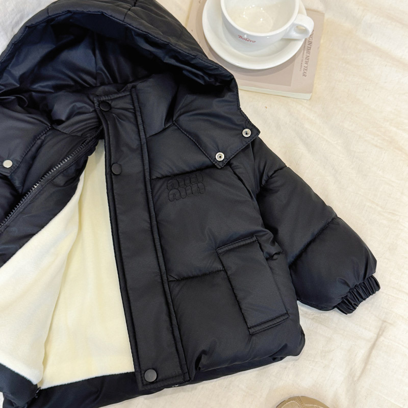 秋冬季儿童棉服男童女童中小童宝宝加绒加厚保暖棉袄棉衣PU皮外套